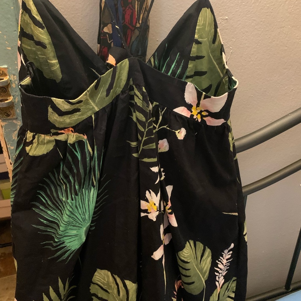 Zara Trafaluc Black and Green Dress